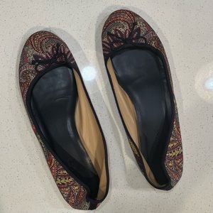 Talbots Red & Blue Paisley Ballet Flats Ladies 9.5